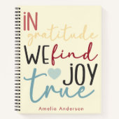 Modern Script Pastel Girly Dankbaarheid Roze Notit Notitieboek (Voorkant)