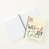 Modern Script Pastel Girly Dankbaarheid Roze Notit Notitieboek (Binnen)