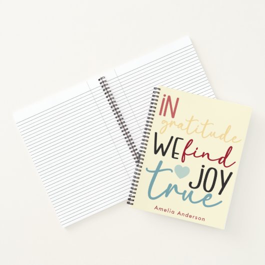 Modern Script Pastel Girly Dankbaarheid Roze Notit Notitieboek (Binnen)