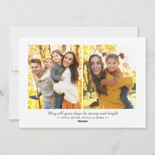 Modern Script Peace Love 3 Foto's Holiday Kaart (Achterkant)