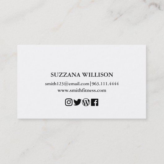 Modern Script Personal Fitness Coach Trainer Photo Visitekaartje (Achterkant)