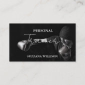 Modern Script Personal Fitness Coach Trainer Photo Visitekaartje (Voorkant)