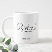 Modern Script Personalized Groomsman Coffee Mok