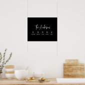 Modern script persoonlijk 5 familie cadeau poster (Keuken)