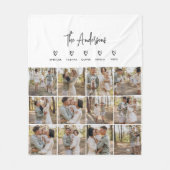 Modern script persoonlijk 5 familie cadeau zwart & fleece deken (Voorkant)