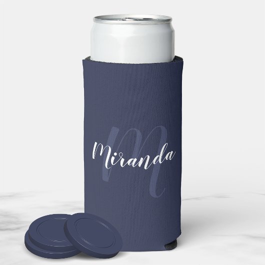 Modern Script Persoonlijk Monogram en Naam Seltz Seltzer Blikjeskoeler