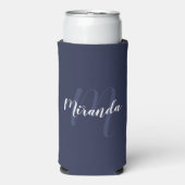 Modern Script Persoonlijk Monogram en Naam Seltz Seltzer Blikjeskoeler (Seltzer Voorkant)