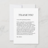 Modern Script Pet Toss White Afstuderen Bedankkaart (Achterkant)