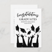 Modern Script Pet Toss White Afstuderen Bedankkaart (Voorkant / Achterkant)