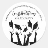 Modern Script Pet Toss White Afstuderen Ronde Sticker (Voorkant)