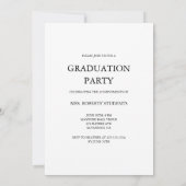 Modern Script Pet Toss White Graduation Party Kaart (Achterkant)
