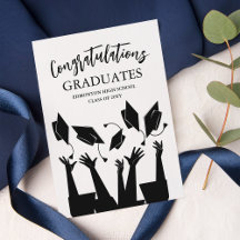 Modern Script Pet Toss White Graduation Party