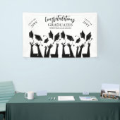 Modern Script Pet Toss White Graduation Party Spandoek (Beurs)