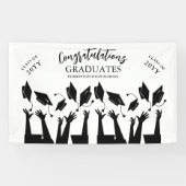 Modern Script Pet Toss White Graduation Party Spandoek (Horizontaal)