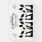 Modern Script Pet Toss White Graduation Party Spandoek (Verticaal)
