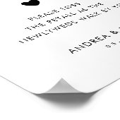 Modern Script Petal Toss Verstuur Trouwbord Poster (Hoek)