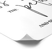 Modern Script Petals bruiloft poster (Hoek)