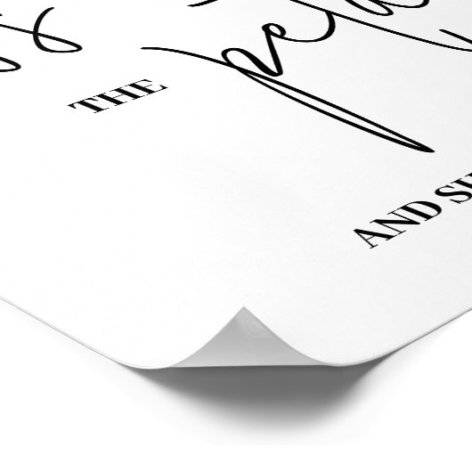 Modern Script Petals bruiloft poster (Hoek)