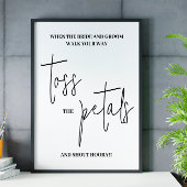 Modern Script Petals bruiloft poster