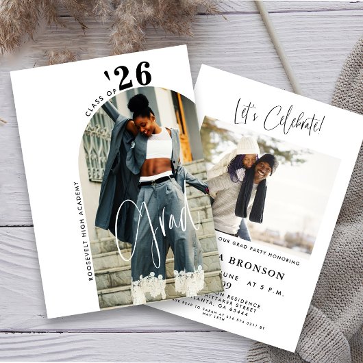 Modern Script Photo 2024 Minimalistisch Afstudeerd Kaart