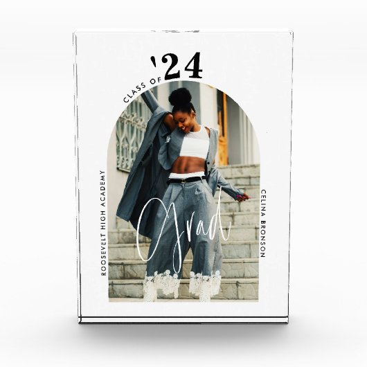 Modern Script Photo 2024 Minimalistisch Afstuderen Fotoblokken (Voorkant)