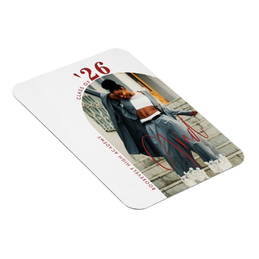 Modern Script Photo 2024 Minimalistisch Afstuderen Magneet (Rechterzijde)