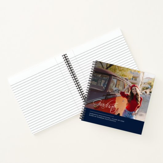 Modern Script Photo Afstuderen 2025-gast Notitieboek (Binnen)