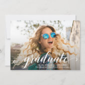 Modern Script Photo Afstuderen Aankondiging (Voorkant)