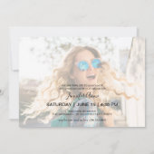 Modern Script Photo Afstuderen Aankondiging (Achterkant)