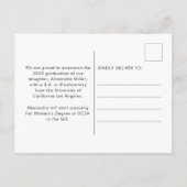 Modern Script Photo Afstuderen Aankondigingskaart (Achterkant)