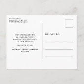 Modern Script Photo Afstuderen Aankondigingskaart (Achterkant)