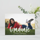 Modern Script Photo Afstuderen Afstuderen Foto Aankondiging (Staand voorkant)
