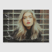 Modern Script Photo Afstuderen Announcement Magnet (Voorkant)