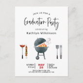 Modern Script Photo Afstuderen BBQ Invitation Briefkaart (Voorkant)