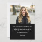 Modern Script Photo Afstuderen Bedankkaart (Achterkant)