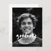 Modern script Photo afstuderen Briefkaart (Voorkant / Achterkant)