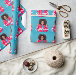 Modern Script Photo Afstuderen Cadeaupapier