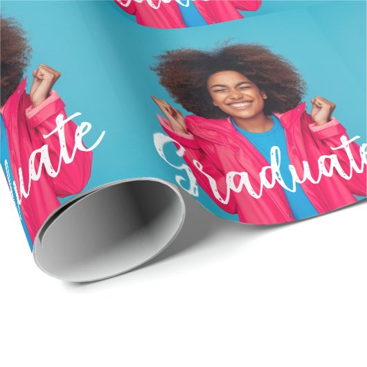 Modern Script Photo Afstuderen Cadeaupapier (Rol Hoek)