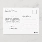 Modern Script Photo Afstuderen - Dank u Briefkaart (Achterkant)