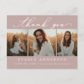 Modern Script Photo Afstuderen - Dank u Briefkaart (Voorkant)