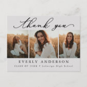 Modern Script Photo Afstuderen - Dank u Briefkaart (Voorkant)