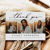 Modern Script Photo Afstuderen - Dank u Briefkaart