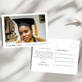 Modern Script Photo Afstuderen - Dank u Briefkaart