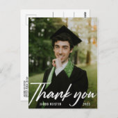 Modern Script Photo Afstuderen - Dank u Briefkaart (Voorkant / Achterkant)