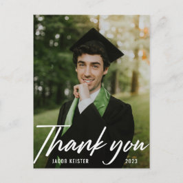 Modern Script Photo Afstuderen - Dank u Briefkaart