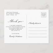 Modern Script Photo Afstuderen - Dank u Briefkaart (Achterkant)