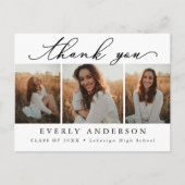 Modern Script Photo Afstuderen - Dank u Briefkaart (Voorkant)