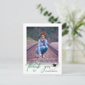Modern Script Photo Afstuderen - Dank u Briefkaart (Staand voorkant)