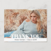 Modern Script Photo Afstuderen - Dank u Briefkaart (Voorkant)