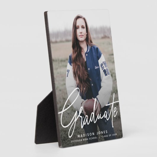 Modern Script Photo Afstuderen Fotoplaat (Zijkant)